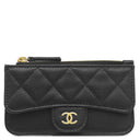 シャネル CHANEL マトラッセ クラシック ジップ キルティング AP2570 ブラック カーフ キャビアスキン コインケース ゴールド金具