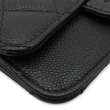 シャネル CHANEL マトラッセ クラシック ジップ キルティング AP2570 ブラック カーフ キャビアスキン コインケース ゴールド金具