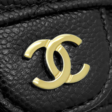 シャネル CHANEL マトラッセ クラシック ジップ キルティング AP2570 ブラック カーフ キャビアスキン コインケース ゴールド金具