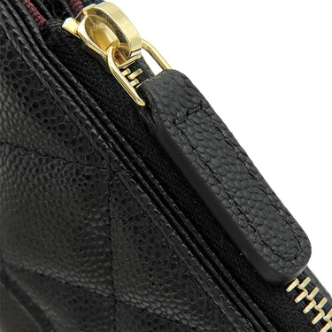 シャネル CHANEL マトラッセ クラシック ジップ キルティング AP2570 ブラック カーフ キャビアスキン コインケース ゴールド金具