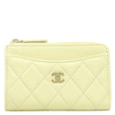 シャネル CHANEL クラシック ジップ AP3179 ライム レザー キャビアスキン コインケース ゴールド金具 カードケース フラグメントケース