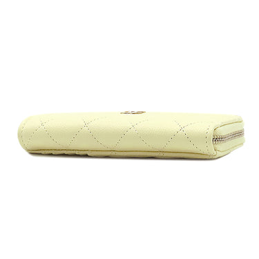 シャネル CHANEL クラシック ジップ AP3179 ライム レザー キャビアスキン コインケース ゴールド金具 カードケース フラグメントケース