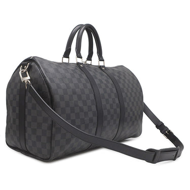 ルイヴィトン LOUIS VUITTON キーポル バンドリエール45 N41418 ダミエグラフィット ダミエグラフィットキャンバス 2WAYバッグ シルバー金具 黒 ボストン