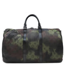 ルイヴィトン LOUIS VUITTON キーポル バンドリエール50 M41416 カーキ×ブラック ナイロン レザー モノグラムカモフラージ ボストンバッグ マットブラック金具 イニシャル刻印入り