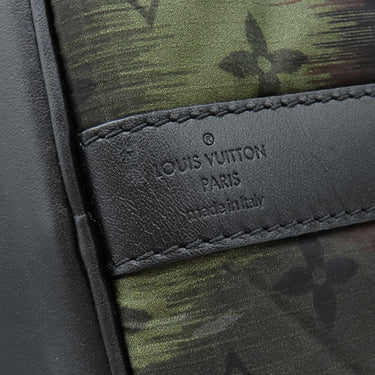 ルイヴィトン LOUIS VUITTON キーポル バンドリエール50 M41416 カーキ×ブラック ナイロン レザー モノグラムカモフラージ ボストンバッグ マットブラック金具 イニシャル刻印入り