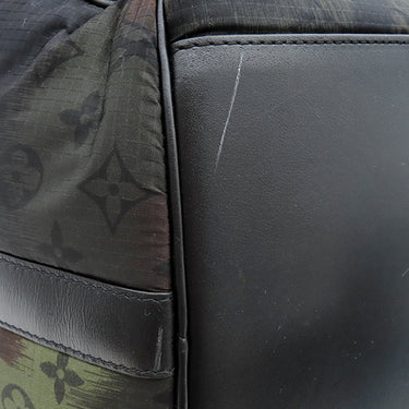 ルイヴィトン LOUIS VUITTON キーポル バンドリエール50 M41416 カーキ×ブラック ナイロン レザー モノグラムカモフラージ ボストンバッグ マットブラック金具 イニシャル刻印入り