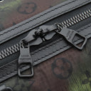 ルイヴィトン LOUIS VUITTON キーポル バンドリエール50 M41416 カーキ×ブラック ナイロン レザー モノグラムカモフラージ ボストンバッグ マットブラック金具 イニシャル刻印入り