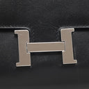 エルメス HERMES コンスタンス トゥーゴー ブラック ボックスカーフ 長財布 シルバー金具 黒 ショルダー