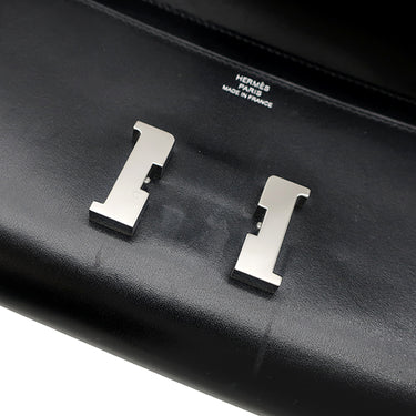 エルメス HERMES コンスタンス トゥーゴー ブラック ボックスカーフ 長財布 シルバー金具 黒 ショルダー