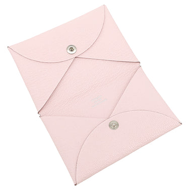 エルメス HERMES カルヴィ ローズサクラ シェーブル カードケース シルバー金具 二つ折り 2024年製