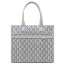 クリスチャン・ディオール Christian Dior CD ダイヤモンド サファリ トート 1ESSH224CDP グレー PVC レザー トートバッグ シルバー金具 幾何学柄 大容量