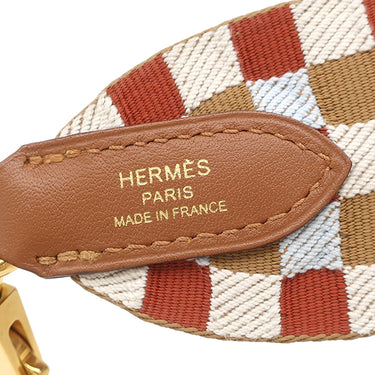 エルメス HERMES バンドリエール サングル マキシカドリーユ チャイ×ナタ×ブループリュム×ゴールド ヴォースイフト トワルコットン ショルダーストラップ ゴールド金具