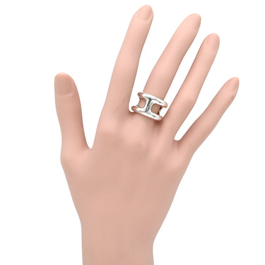 エルメス HERMES オスモズ PM シルバー シルバー925 #49(JP9) リング 指輪 Hモチーフ AG925 SV925 9号