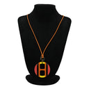 エルメス HERMES Hエキップ サンセット バッファローホーン レザー ラッカー ネックレス オレンジ イエロー ベージュ バッファローホーン