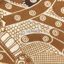 エルメス HERMES カレ140 カレジェアン カリー×キャラメル×ブラン カシミヤ シルク ストール 【SELLE DE DIGNITAIRE/高官の鞍】