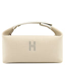エルメス HERMES ブリッド ア ブラック PM ナチュラル コットンキャンバス ポーチ シルバー金具 バニティ Hロゴ