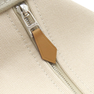 エルメス HERMES ブリッド ア ブラック PM ナチュラル コットンキャンバス ポーチ シルバー金具 バニティ Hロゴ
