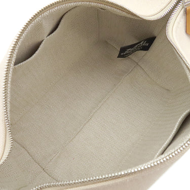 エルメス HERMES ブリッド ア ブラック PM ナチュラル コットンキャンバス ポーチ シルバー金具 バニティ Hロゴ