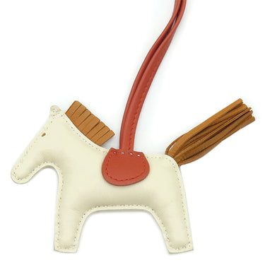 エルメス HERMES ロデオPM クレ×セサミ×カーネリアン アニョーミロ バッグチャーム アイボリー 茶 赤