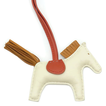 エルメス HERMES ロデオPM クレ×セサミ×カーネリアン アニョーミロ バッグチャーム アイボリー 茶 赤