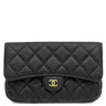 シャネル CHANEL フラップ フォンケース AP2096 ブラック レザー キャビアスキン ショルダーバッグ ゴールド金具 チェーンウォレット