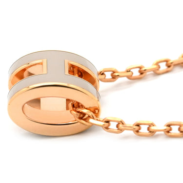 エルメス HERMES ポップアッシュ ミニ ペンダント マロングラッセ×ローズゴールド GP ラッカー ネックレス ピンクゴールド金具 新品 未使用 PG RG