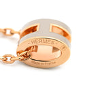 エルメス HERMES ポップアッシュ ミニ ペンダント マロングラッセ×ローズゴールド GP ラッカー ネックレス ピンクゴールド金具 新品 未使用 PG RG