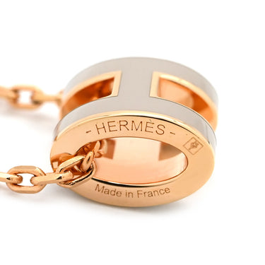 エルメス HERMES ポップアッシュ ミニ ペンダント マロングラッセ×ローズゴールド GP ラッカー ネックレス ピンクゴールド金具 新品 未使用 PG RG