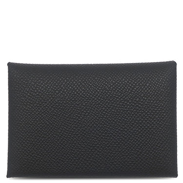 エルメス HERMES カルヴィ デュオ ブラック ヴォーエプソン カードケース シルバー金具 新品 未使用 黒 フラグメントケース 2025年製