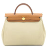 エルメス HERMES エールバッグジップ 31 ベージュ×ゴールド キャンバス レザー トワルミリタリー ヴァッシュハンター ショルダーバッグ ゴールド金具 茶