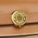 エルメス HERMES エールバッグジップ 31 ベージュ×ゴールド キャンバス レザー トワルミリタリー ヴァッシュハンター ショルダーバッグ ゴールド金具 茶