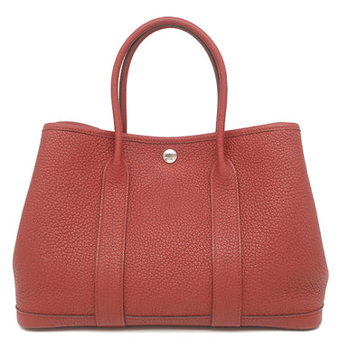 エルメス HERMES ガーデンパーティーTPM ルージュグレナ ネゴンダ トートバッグ シルバー金具 赤