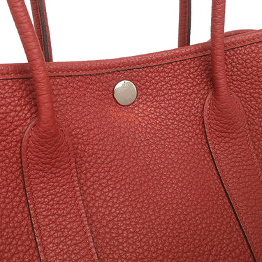 エルメス HERMES ガーデンパーティーTPM ルージュグレナ ネゴンダ トートバッグ シルバー金具 赤