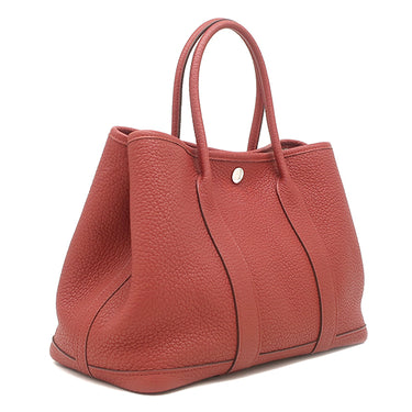 エルメス HERMES ガーデンパーティーTPM ルージュグレナ ネゴンダ トートバッグ シルバー金具 赤