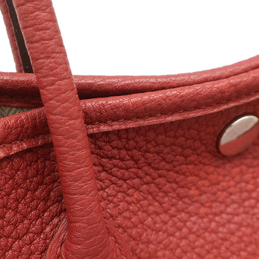 エルメス HERMES ガーデンパーティーTPM ルージュグレナ ネゴンダ トートバッグ シルバー金具 赤