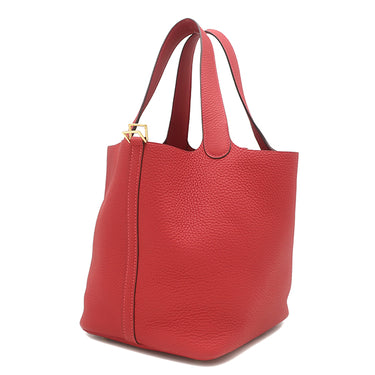 エルメス HERMES ピコタンロック MM ヴァーミリオン トリヨンクレマンス ハンドバッグ ゴールド金具 赤