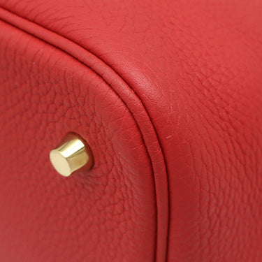 エルメス HERMES ピコタンロック MM ヴァーミリオン トリヨンクレマンス ハンドバッグ ゴールド金具 赤