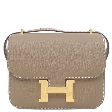 エルメス HERMES コンスタンス3 ミロワール エトゥープ ヴォーエプソン ショルダーバッグ ゴールド金具 グレージュ 2023年製