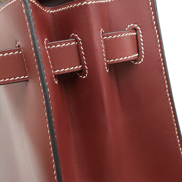 エルメス HERMES ケリー32 外縫い ルージュアッシュ ヴォーシャモニー 2WAYバッグ ゴールド金具 赤茶