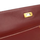 エルメス HERMES ケリー32 外縫い ルージュアッシュ ヴォーシャモニー 2WAYバッグ ゴールド金具 赤茶