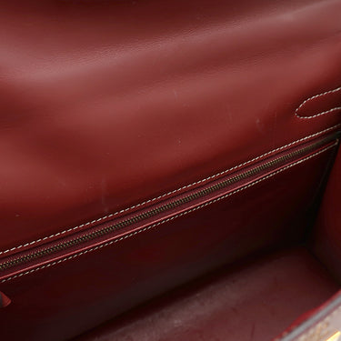 エルメス HERMES ケリー32 外縫い ルージュアッシュ ヴォーシャモニー 2WAYバッグ ゴールド金具 赤茶