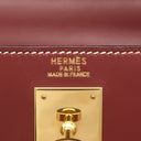 エルメス HERMES ケリー32 外縫い ルージュアッシュ ヴォーシャモニー 2WAYバッグ ゴールド金具 赤茶