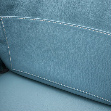 エルメス HERMES バーキン35 ブルージーン トゴ ハンドバッグ シルバー金具 青