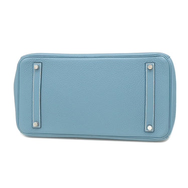エルメス HERMES バーキン35 ブルージーン トゴ ハンドバッグ シルバー金具 青