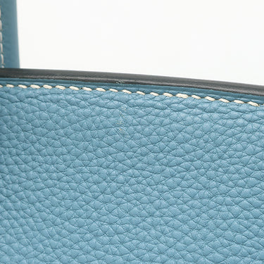 エルメス HERMES バーキン35 ブルージーン トゴ ハンドバッグ シルバー金具 青