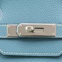 エルメス HERMES バーキン35 ブルージーン トゴ ハンドバッグ シルバー金具 青