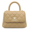 シャネル CHANEL ココハンドル ミニミニ AP4244 ベージュ レザー キャビアスキン ショルダーバッグ ゴールド金具 トップハンドル