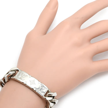 ルイヴィトン LOUIS VUITTON チェーンブレスレット モノグラム M00270 シルバー メタル ブレスレット ロゴプレート