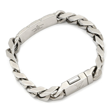 ルイヴィトン LOUIS VUITTON チェーンブレスレット モノグラム M00270 シルバー メタル ブレスレット ロゴプレート