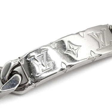 ルイヴィトン LOUIS VUITTON チェーンブレスレット モノグラム M00270 シルバー メタル ブレスレット ロゴプレート